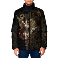 Nike Goddess Padded Jacket Ancient Greece Laurel Wreath And Greek Key