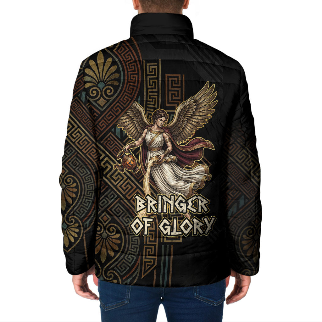 Nike Goddess Padded Jacket Ancient Greece Laurel Wreath And Greek Key
