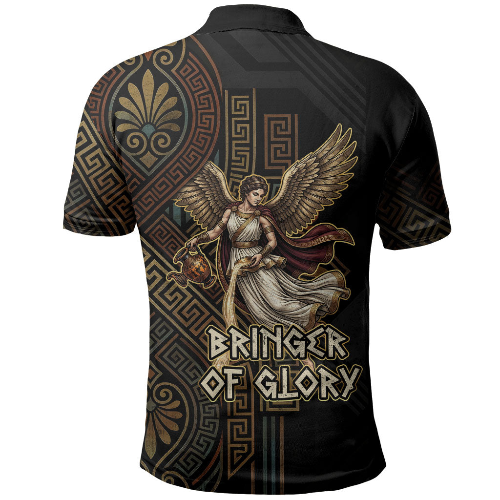 Nike Goddess Polo Shirt Ancient Greece Laurel Wreath And Greek Key
