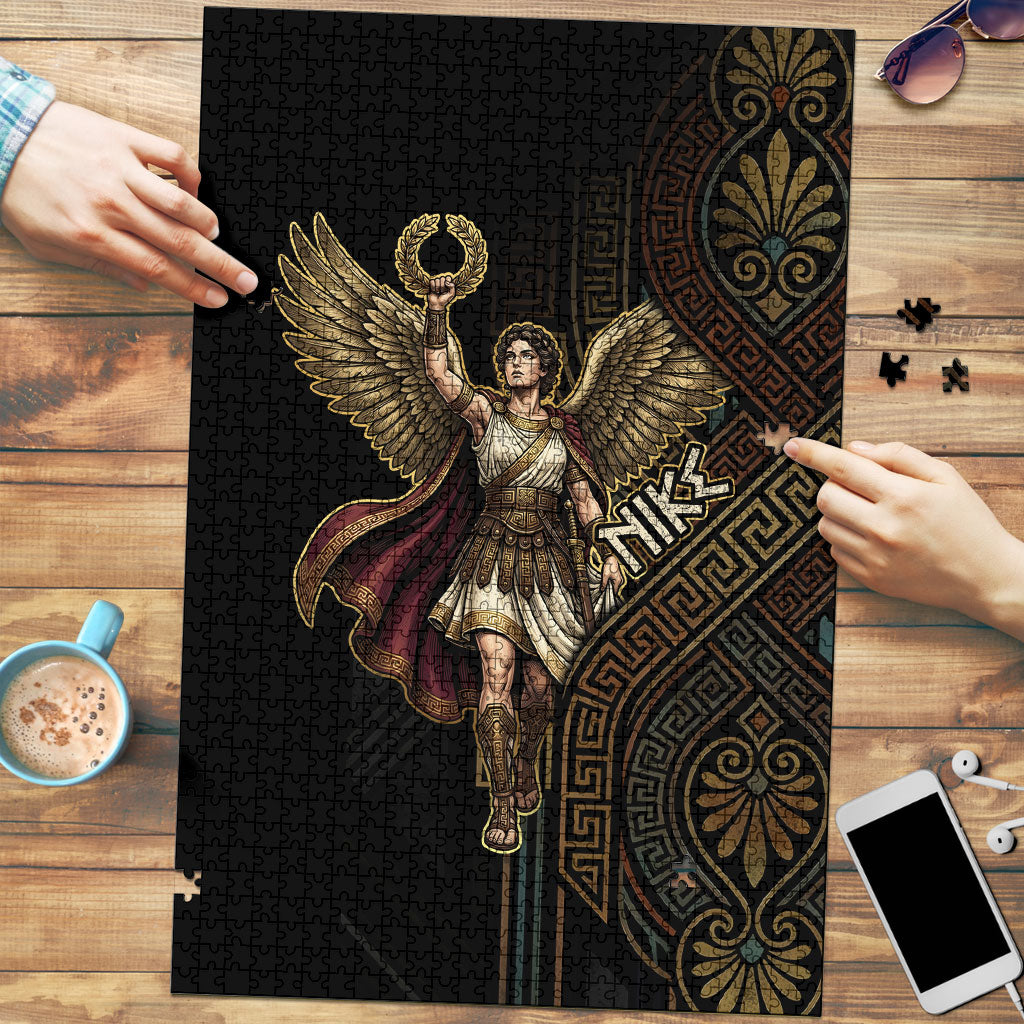 Nike Goddess Puzzle Ancient Greece Laurel Wreath And Greek Key