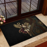 Nike Goddess Rubber Doormat Ancient Greece Laurel Wreath And Greek Key