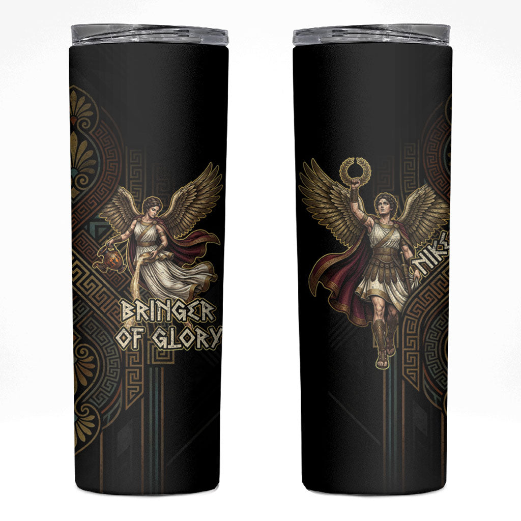 Nike Goddess Skinny Tumbler Ancient Greece Laurel Wreath And Greek Key