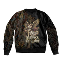 Nike Goddess Sleeve Zip Bomber Jacket Ancient Greece Laurel Wreath And Greek Key