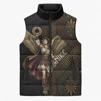Nike Goddess Sleeveless Puffer Jacket Ancient Greece Laurel Wreath And Greek Key
