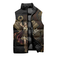 Nike Goddess Sleeveless Puffer Jacket Ancient Greece Laurel Wreath And Greek Key