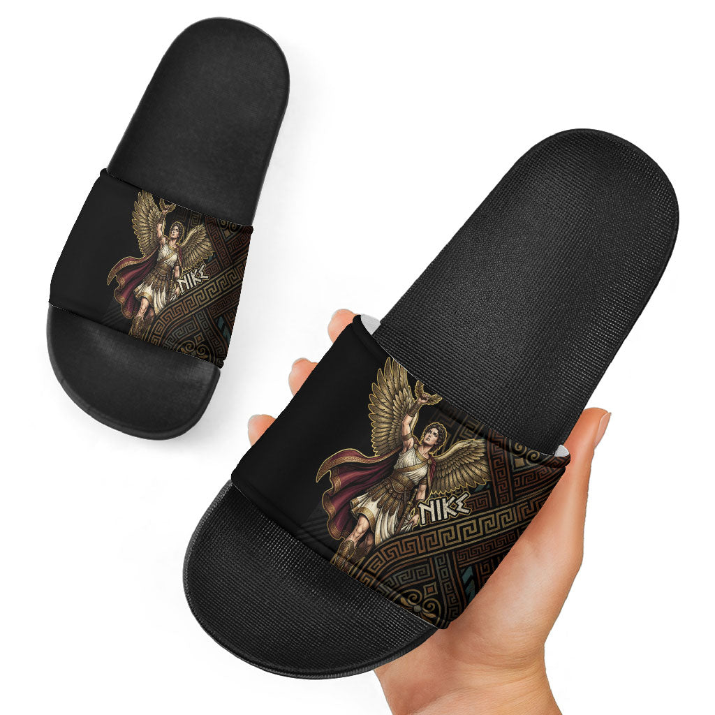 Nike Goddess Slide Sandals Ancient Greece Laurel Wreath And Greek Key