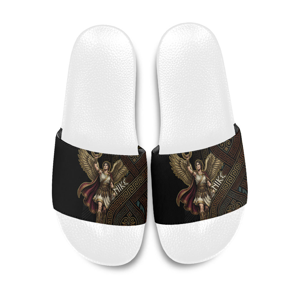 Nike Goddess Slide Sandals Ancient Greece Laurel Wreath And Greek Key