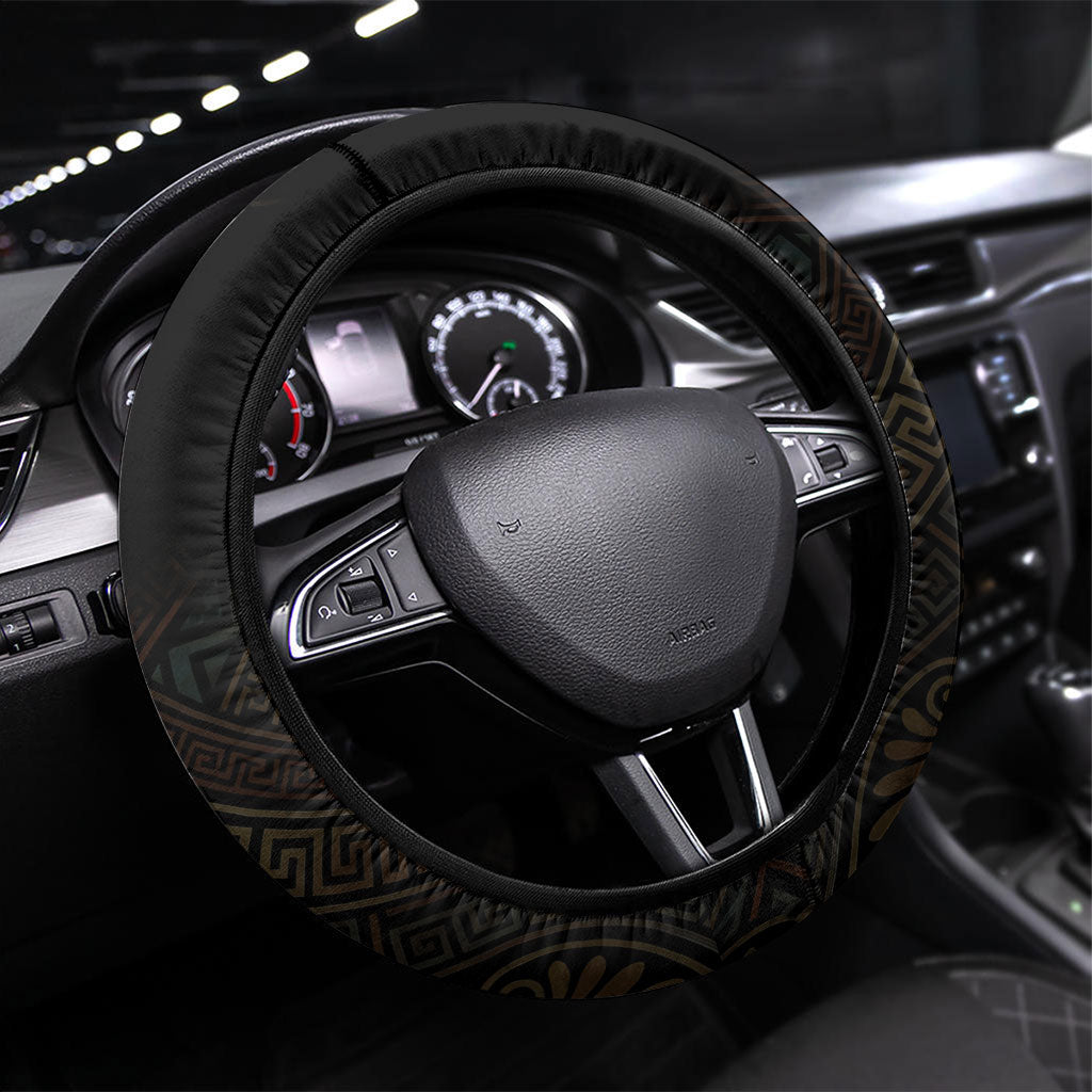 Nike Goddess Steering Wheel Cover Ancient Greece Laurel Wreath And Greek Key