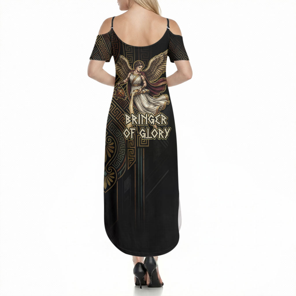 Nike Goddess Summer Maxi Dress Ancient Greece Laurel Wreath And Greek Key