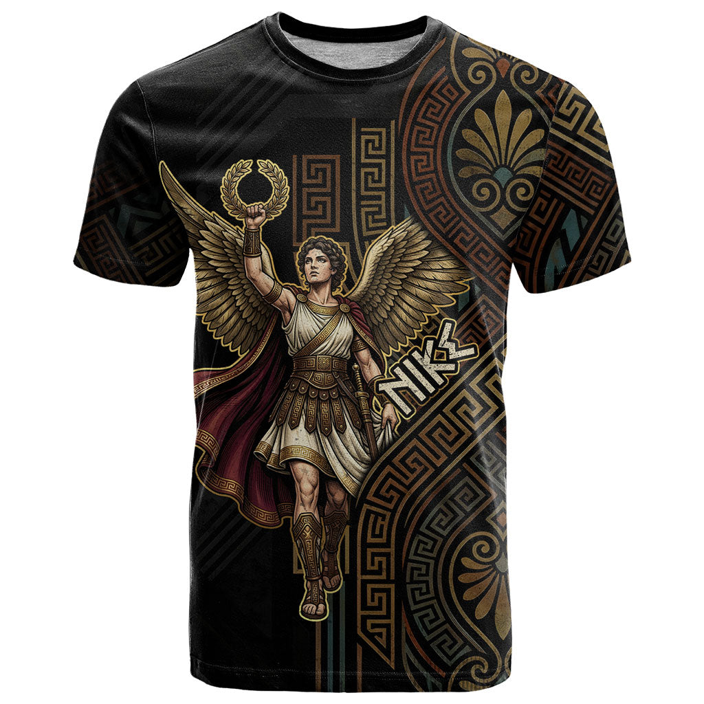 Nike Goddess T Shirt Ancient Greece Laurel Wreath And Greek Key
