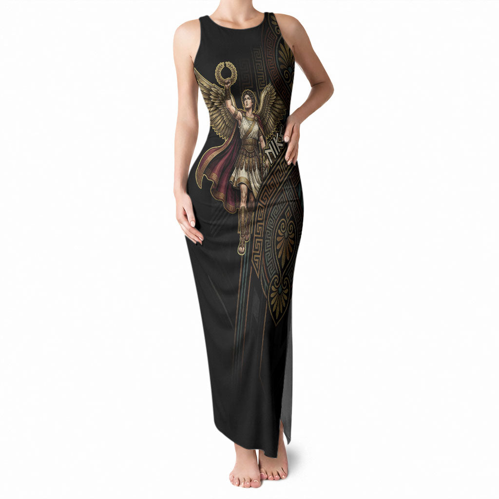 Nike Goddess Tank Maxi Dress Ancient Greece Laurel Wreath And Greek Key