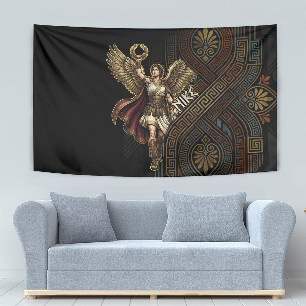 Nike Goddess Tapestry Ancient Greece Laurel Wreath And Greek Key
