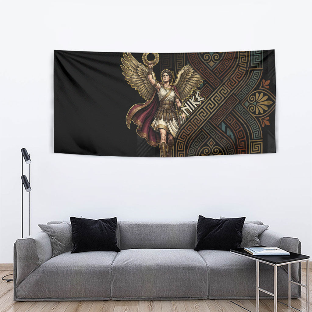 Nike Goddess Tapestry Ancient Greece Laurel Wreath And Greek Key