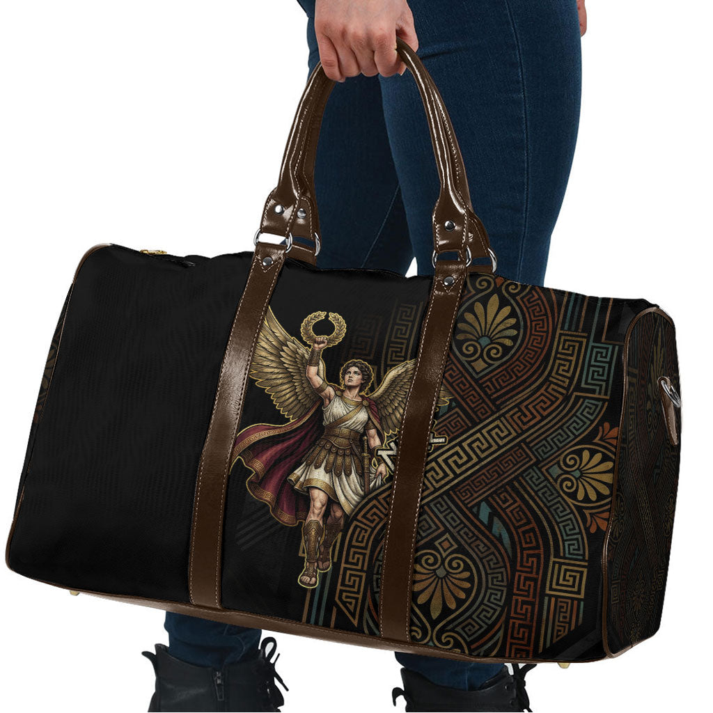 Nike Goddess Travel Bag Ancient Greece Laurel Wreath And Greek Key
