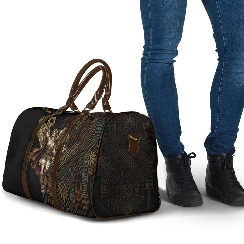 Nike Goddess Travel Bag Ancient Greece Laurel Wreath And Greek Key