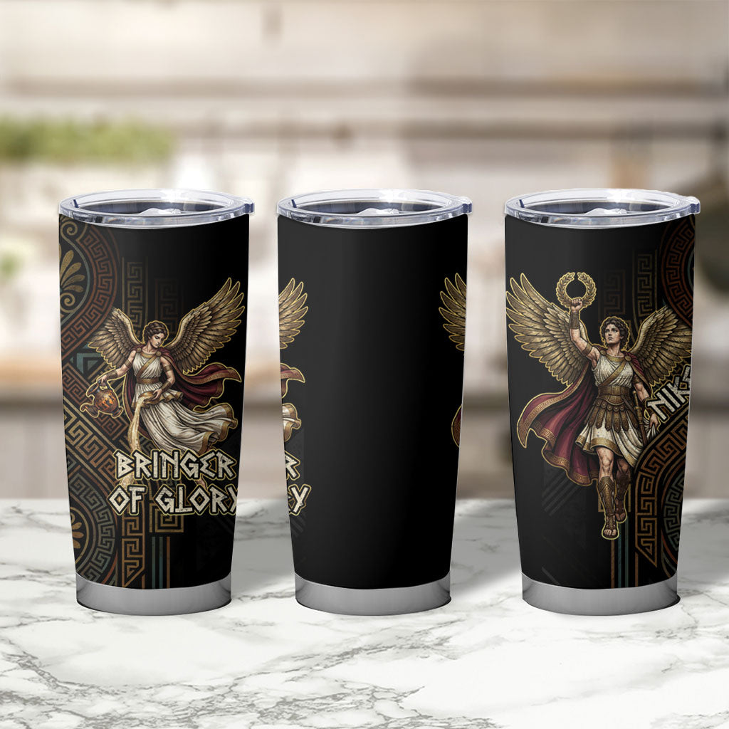 Nike Goddess Tumbler Cup Ancient Greece Laurel Wreath And Greek Key