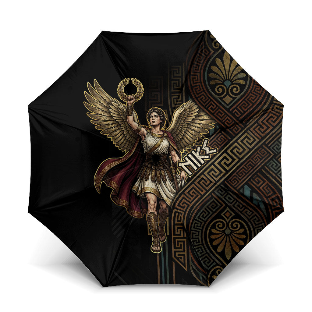 Nike Goddess Umbrella Ancient Greece Laurel Wreath And Greek Key
