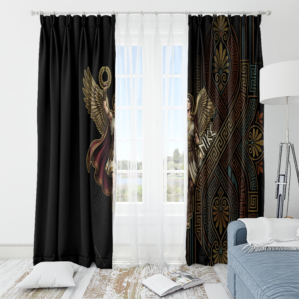 Nike Goddess Window Curtain Ancient Greece Laurel Wreath And Greek Key