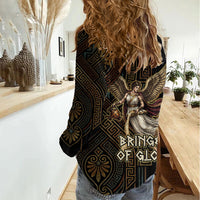 Nike Goddess Women Casual Shirt Ancient Greece Laurel Wreath And Greek Key