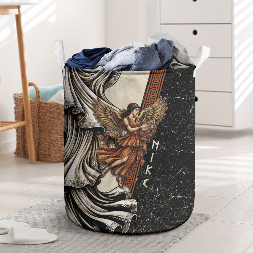 Nike Goddess Laundry Basket Winged Goddess Lyre Instrument And Greek Key