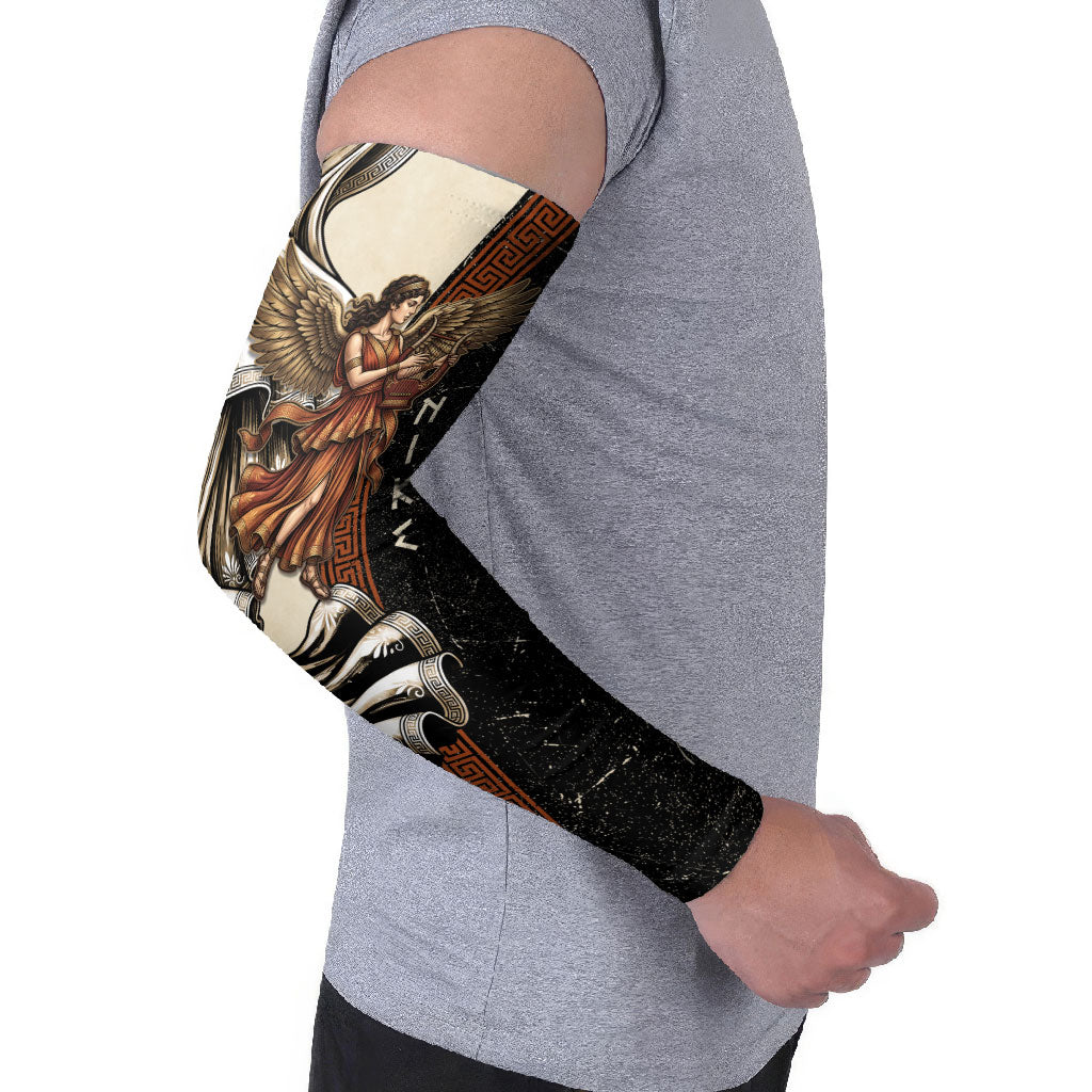 Nike Goddess Arm Sleeves Winged Goddess Lyre Instrument And Greek Key