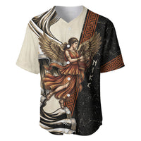 Nike Goddess Baseball Jersey Winged Goddess Lyre Instrument And Greek Key
