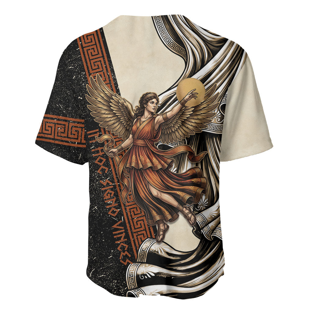 Nike Goddess Baseball Jersey Winged Goddess Lyre Instrument And Greek Key