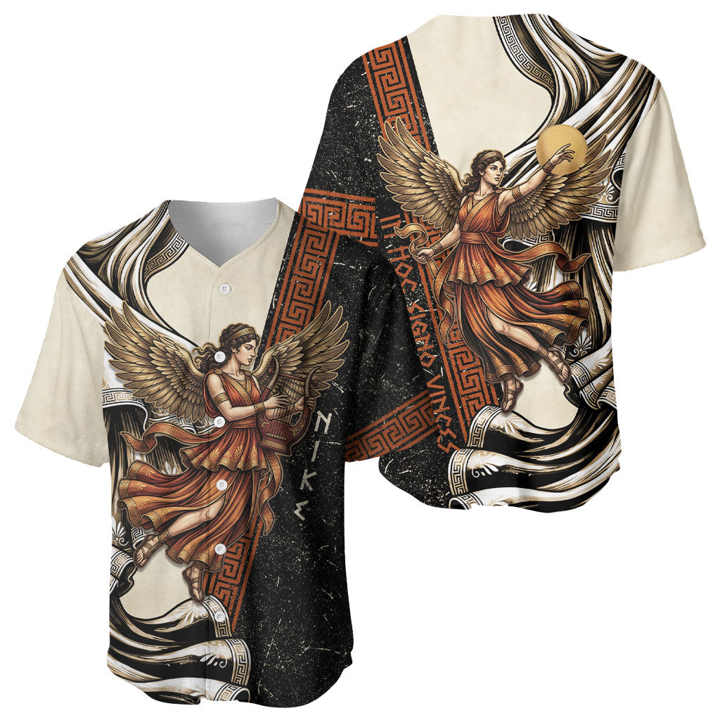 Nike Goddess Baseball Jersey Winged Goddess Lyre Instrument And Greek Key