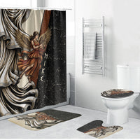 Nike Goddess Bathroom Set Winged Goddess Lyre Instrument And Greek Key