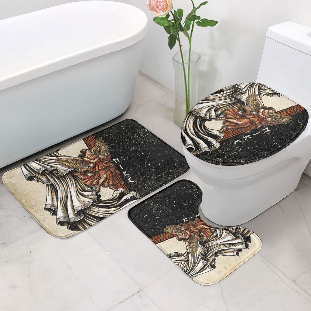 Nike Goddess Bathroom Set Winged Goddess Lyre Instrument And Greek Key