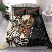 Nike Goddess Bedding Set Winged Goddess Lyre Instrument And Greek Key