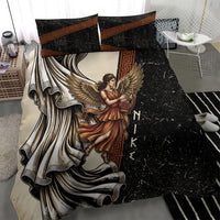 Nike Goddess Bedding Set Winged Goddess Lyre Instrument And Greek Key