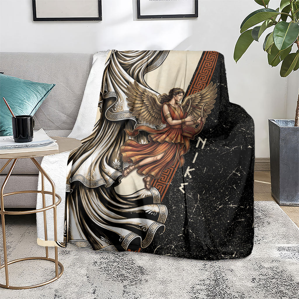 Nike Goddess Blanket Winged Goddess Lyre Instrument And Greek Key