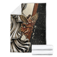 Nike Goddess Blanket Winged Goddess Lyre Instrument And Greek Key