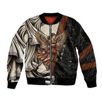 Nike Goddess Bomber Jacket Winged Goddess Lyre Instrument And Greek Key