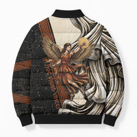 Nike Goddess Bomber Puffer Jacket Winged Goddess Lyre Instrument And Greek Key