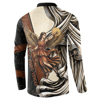 Nike Goddess Button Sweatshirt Winged Goddess Lyre Instrument And Greek Key