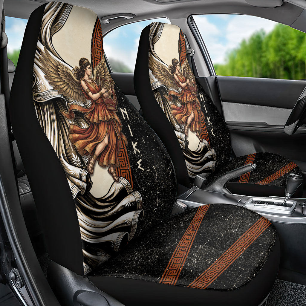 Nike Goddess Car Seat Cover Winged Goddess Lyre Instrument And Greek Key