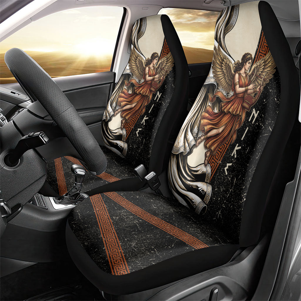 Nike Goddess Car Seat Cover Winged Goddess Lyre Instrument And Greek Key