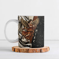Nike Goddess Ceramic Mug Winged Goddess Lyre Instrument And Greek Key