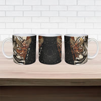 Nike Goddess Ceramic Mug Winged Goddess Lyre Instrument And Greek Key