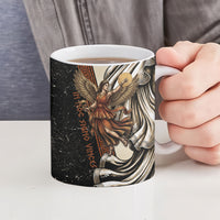 Nike Goddess Ceramic Mug Winged Goddess Lyre Instrument And Greek Key