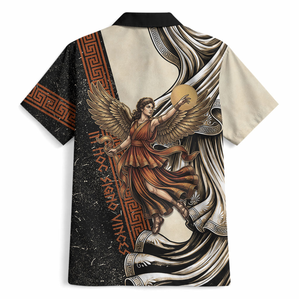 Nike Goddess Hawaiian Shirt Winged Goddess Lyre Instrument And Greek Key