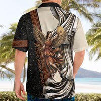 Nike Goddess Hawaiian Shirt Winged Goddess Lyre Instrument And Greek Key