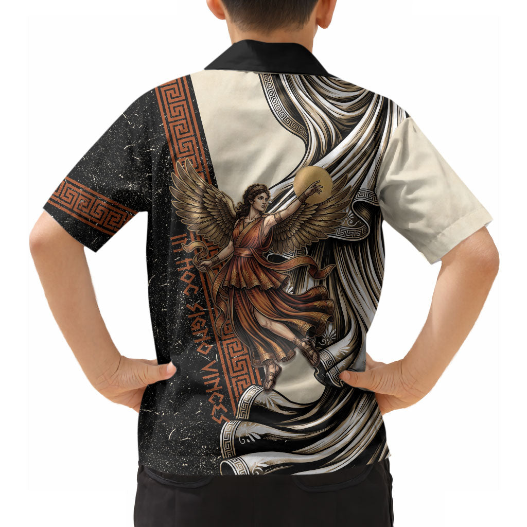 Nike Goddess Hawaiian Shirt Winged Goddess Lyre Instrument And Greek Key