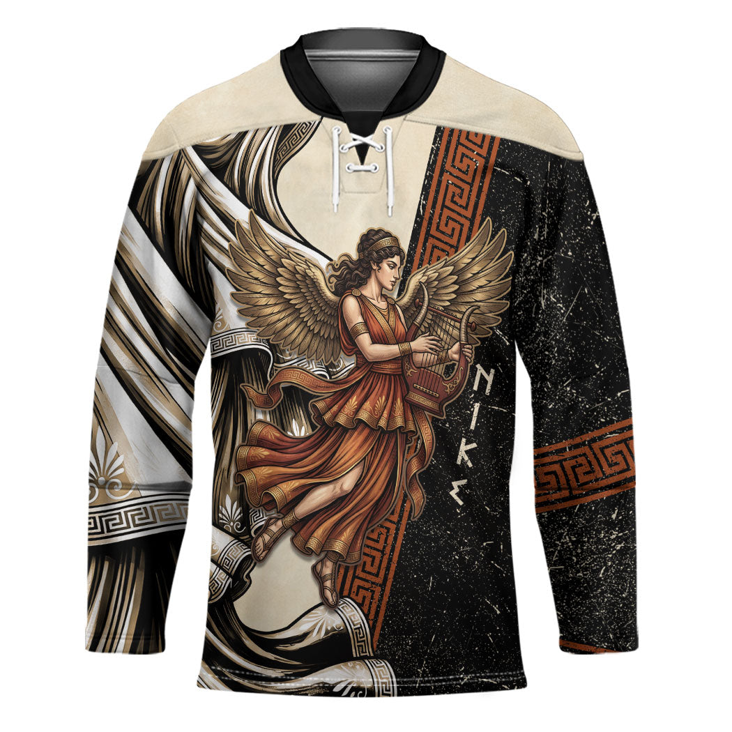 Nike Goddess Hockey Jersey Winged Goddess Lyre Instrument And Greek Key