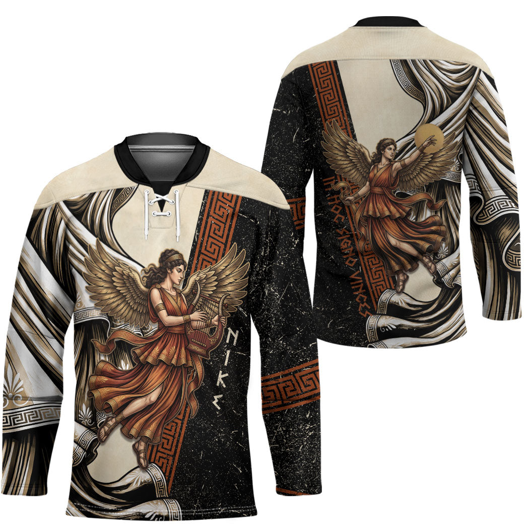 Nike Goddess Hockey Jersey Winged Goddess Lyre Instrument And Greek Key