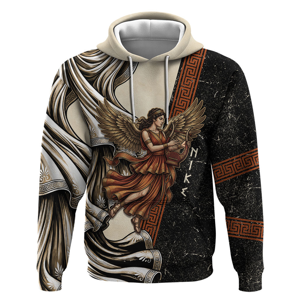 Nike Goddess Hoodie Winged Goddess Lyre Instrument And Greek Key