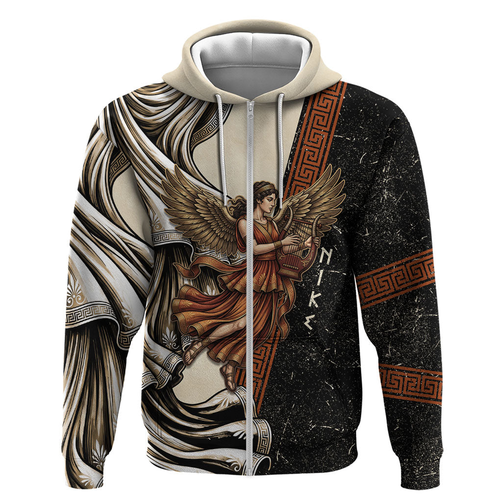 Nike Goddess Hoodie Winged Goddess Lyre Instrument And Greek Key