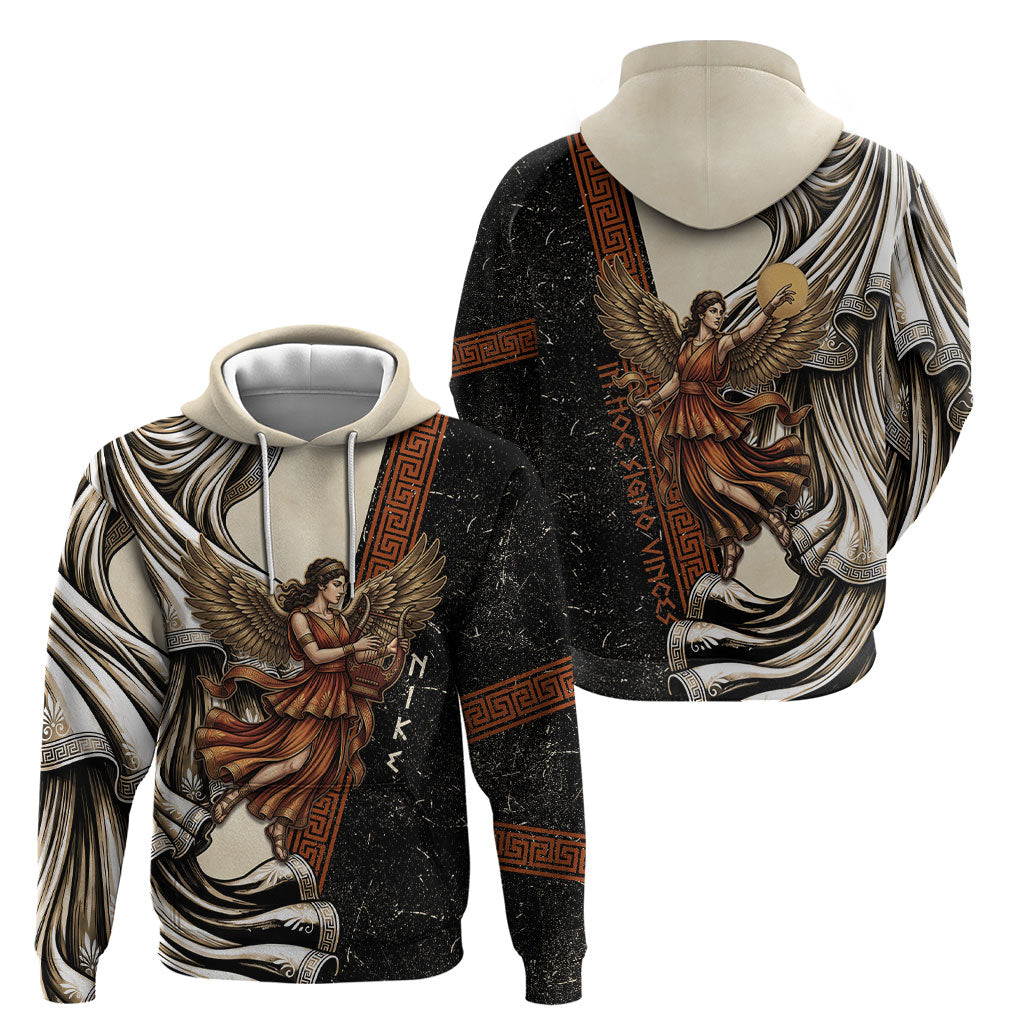 Nike Goddess Hoodie Winged Goddess Lyre Instrument And Greek Key